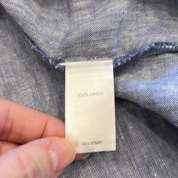 J. Jill | Love Linen 100% Linen Collared Shirt Dress | Cham | Petite Medium (MP) - Picture 10 of 13